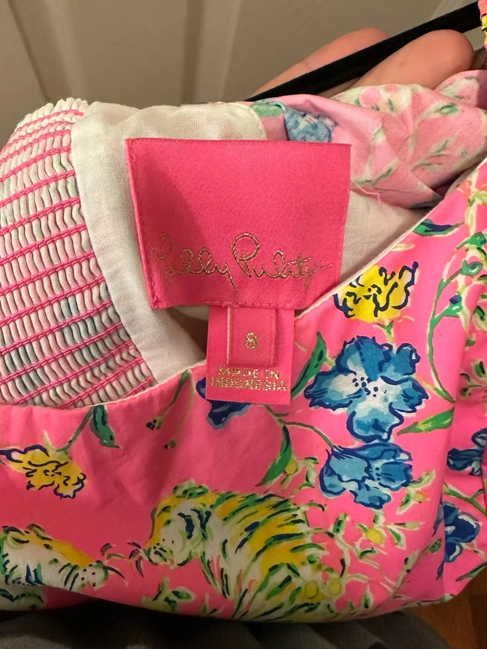 Lilly Pulitzer Kay Babydoll Dress in Prosecco Pink Tigress Garden - Picture 9 of 14